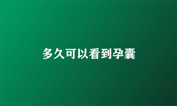 多久可以看到孕囊