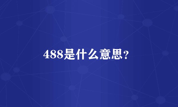 488是什么意思？
