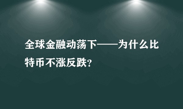 全球金融动荡下——为什么比特币不涨反跌？