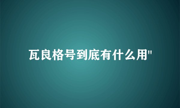 瓦良格号到底有什么用
