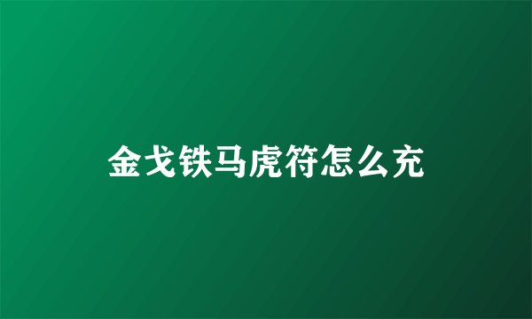 金戈铁马虎符怎么充