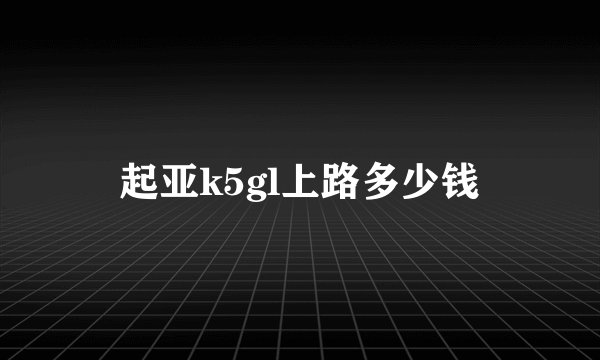 起亚k5gl上路多少钱