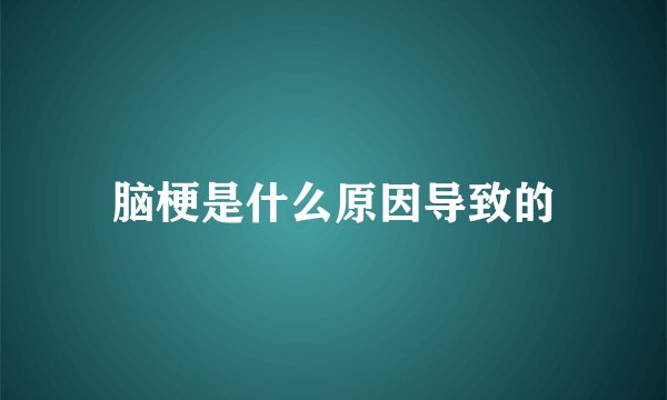 脑梗是什么原因导致的