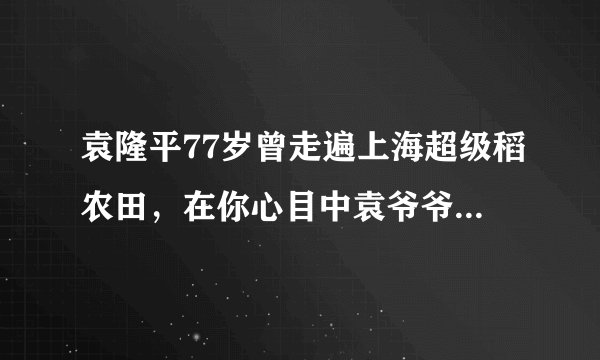 袁隆平77岁曾走遍上海超级稻农田，在你心目中袁爷爷是个怎样的人物？