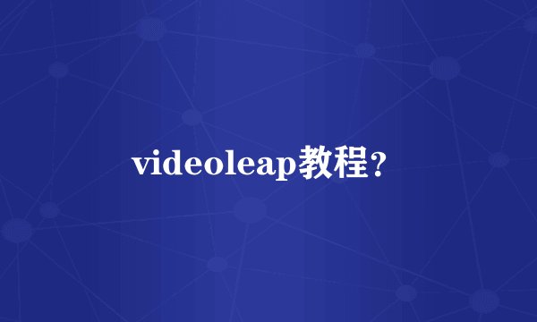 videoleap教程？