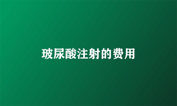玻尿酸注射的费用
