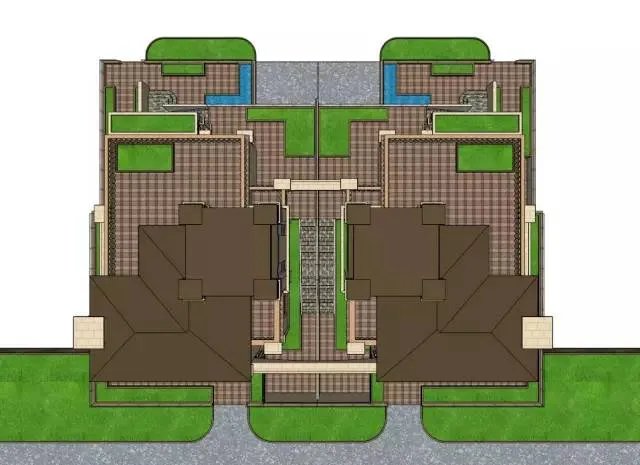 各种风格的石材别墅效果图