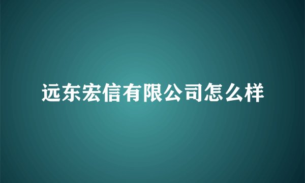 远东宏信有限公司怎么样