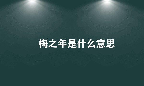 摽梅之年是什么意思