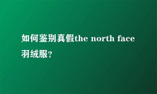 如何鉴别真假the north face羽绒服？