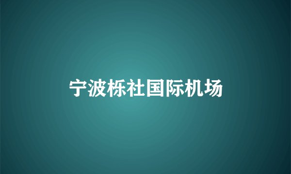 宁波栎社国际机场