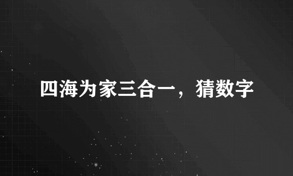四海为家三合一，猜数字