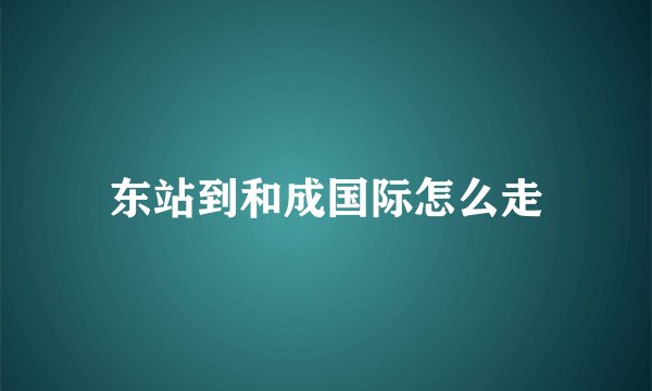 东站到和成国际怎么走