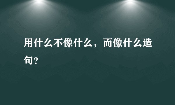 用什么不像什么，而像什么造句？