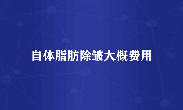 自体脂肪除皱大概费用