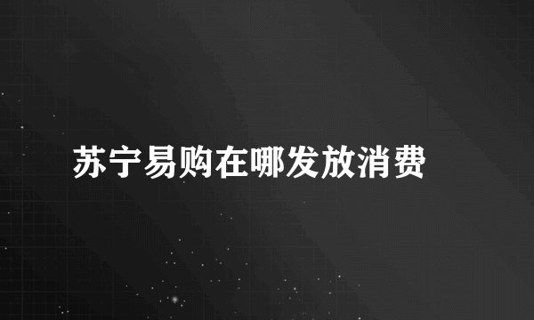 苏宁易购在哪发放消费劵