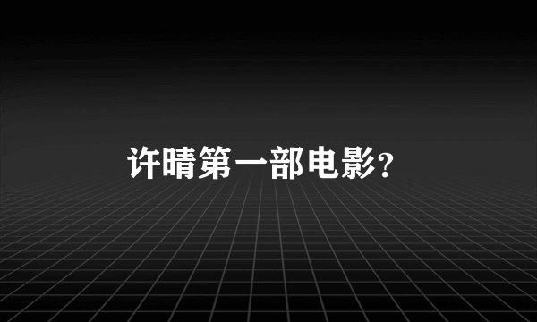 许晴第一部电影？