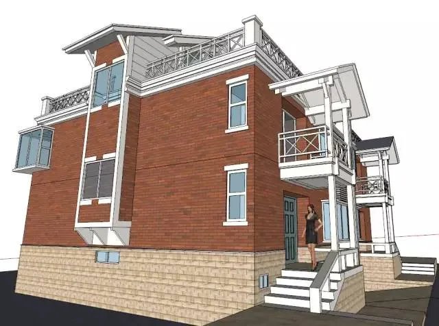 各种风格的石材别墅效果图