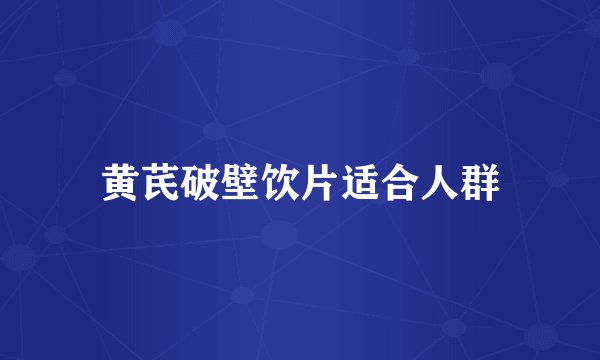黄芪破壁饮片适合人群