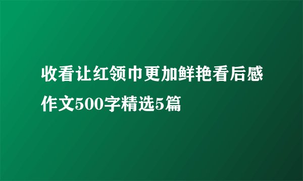 收看让红领巾更加鲜艳看后感作文500字精选5篇