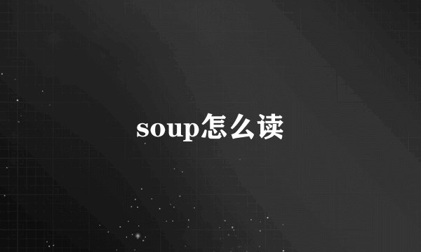 soup怎么读