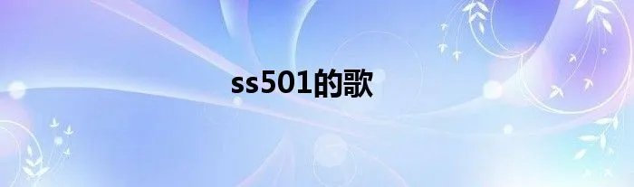 ss501的歌