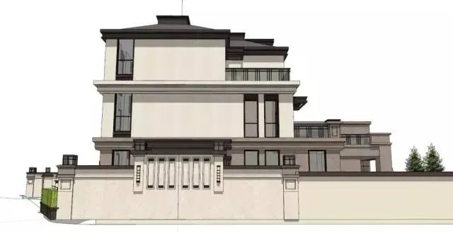 各种风格的石材别墅效果图