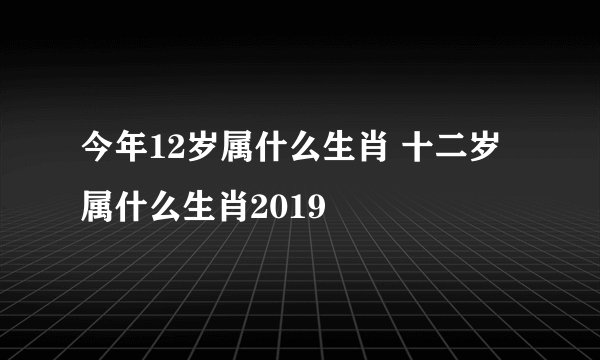 今年12岁属什么生肖 十二岁属什么生肖2019