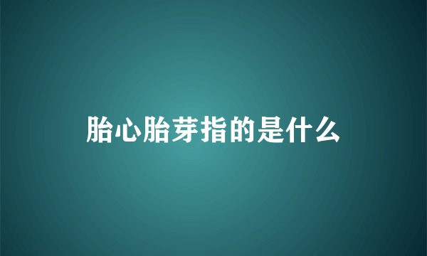 胎心胎芽指的是什么