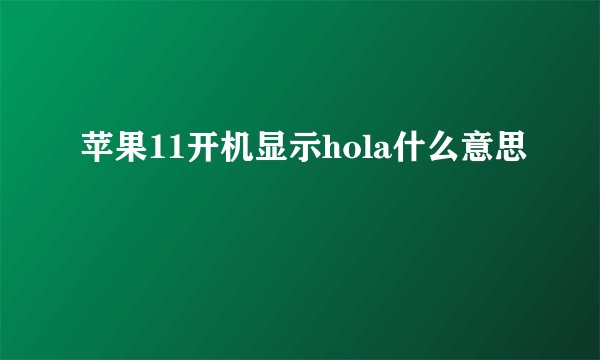 苹果11开机显示hola什么意思