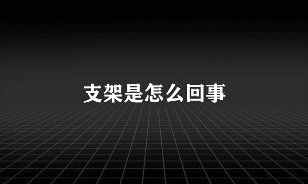 支架是怎么回事