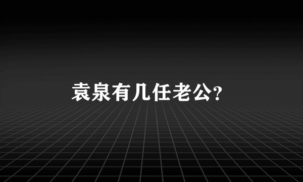 袁泉有几任老公？