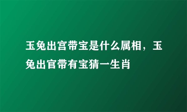 玉兔出宫带宝是什么属相，玉兔出官带有宝猜一生肖