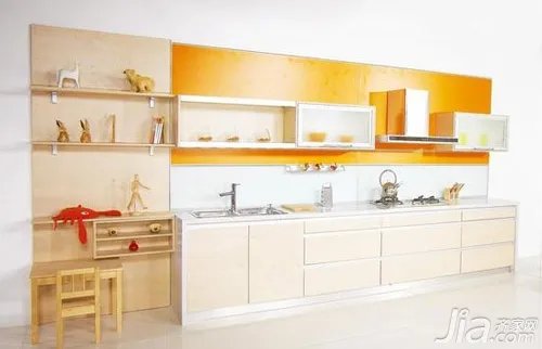 6套一字型橱柜效果图 小厨房转得开