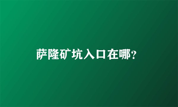 萨隆矿坑入口在哪？