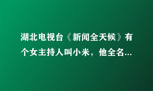 湖北电视台《新闻全天候》有个女主持人叫小米，他全名叫什么啊？很欣赏她 啊
