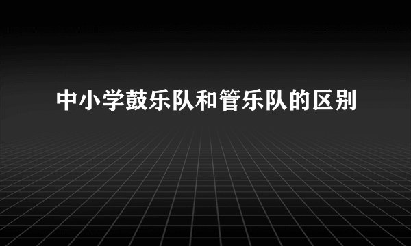 中小学鼓乐队和管乐队的区别