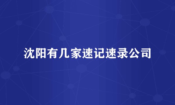 沈阳有几家速记速录公司