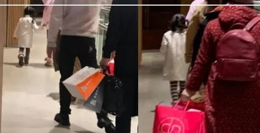 偶遇李小璐母女逛街照片:低调逛街画面和谐(图)