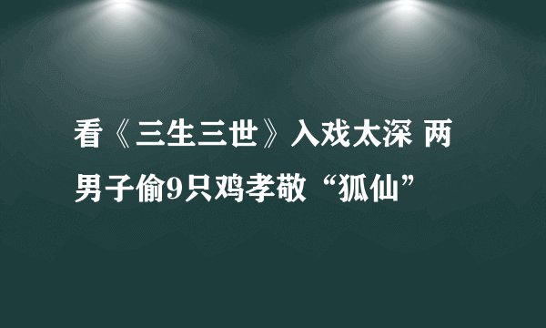 看《三生三世》入戏太深 两男子偷9只鸡孝敬“狐仙”