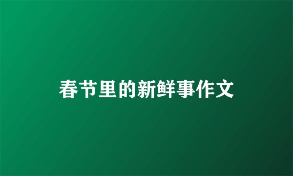 春节里的新鲜事作文