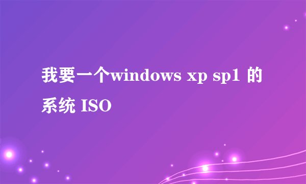 我要一个windows xp sp1 的系统 ISO