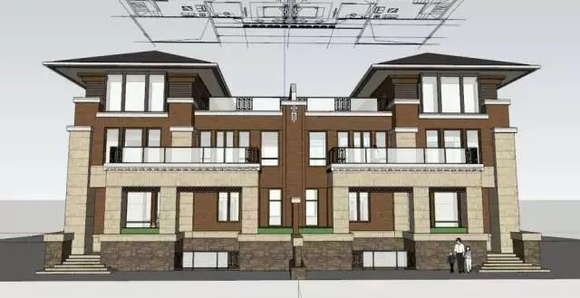 各种风格的石材别墅效果图