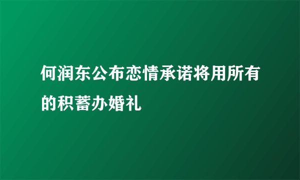 何润东公布恋情承诺将用所有的积蓄办婚礼