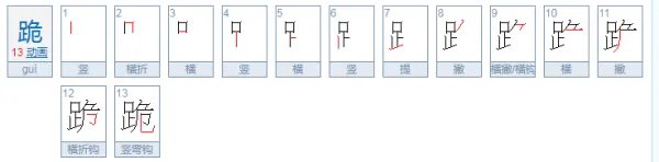 跪的拼音是什么字