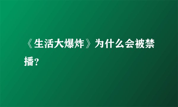 《生活大爆炸》为什么会被禁播？