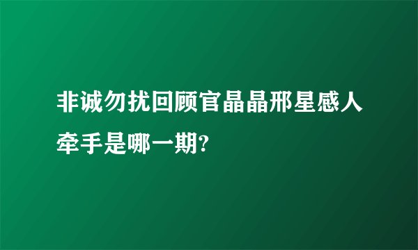 非诚勿扰回顾官晶晶邢星感人牵手是哪一期?