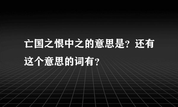 亡国之恨中之的意思是？还有这个意思的词有？