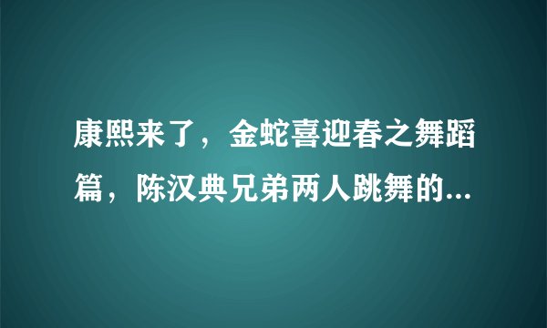 康熙来了，金蛇喜迎春之舞蹈篇，陈汉典兄弟两人跳舞的背景音乐，中间的一段？