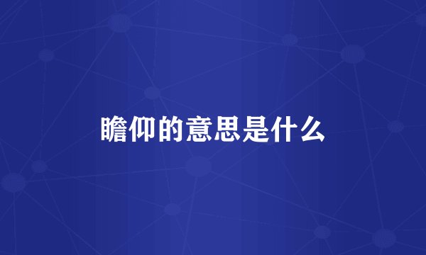 瞻仰的意思是什么